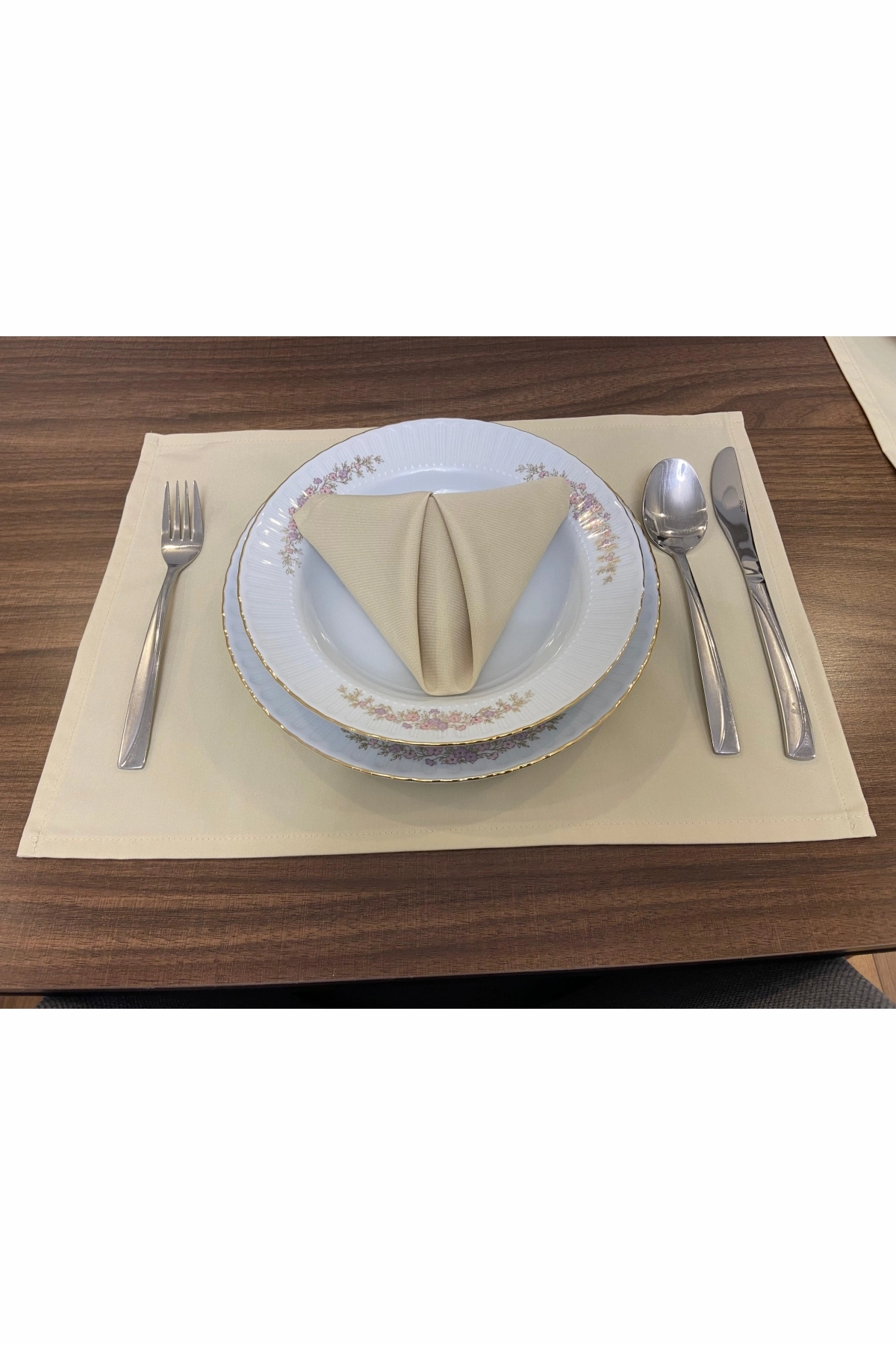 Etifa 12 Parça Supla & Peçete Çeyiz Seti – 6 Kişilik Bej Supla Takımı, Leke Tutmaz