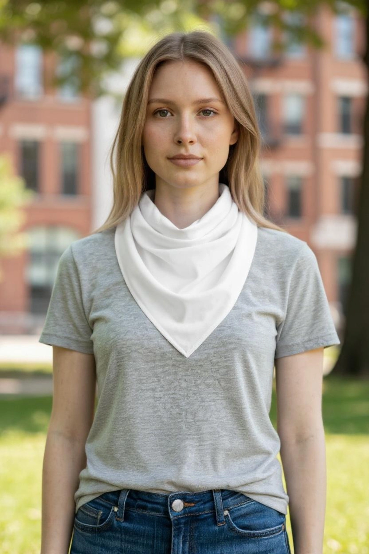 Üçgen Bandana Fular Bone Mutfak ve Aşçı Bone Likralı Soft Beyaz