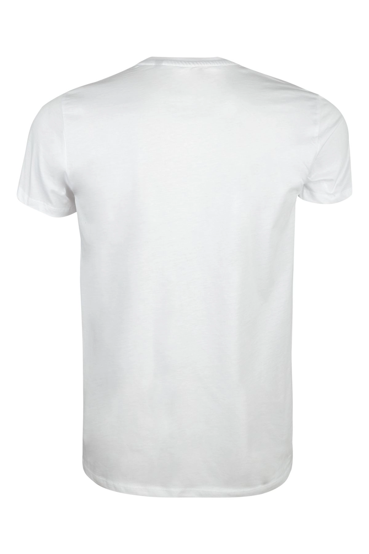 Premium Pamuk Likralı Basic Tişört Rahat Kalıp Unisex Günlük Spor T-Shirt Beyaz