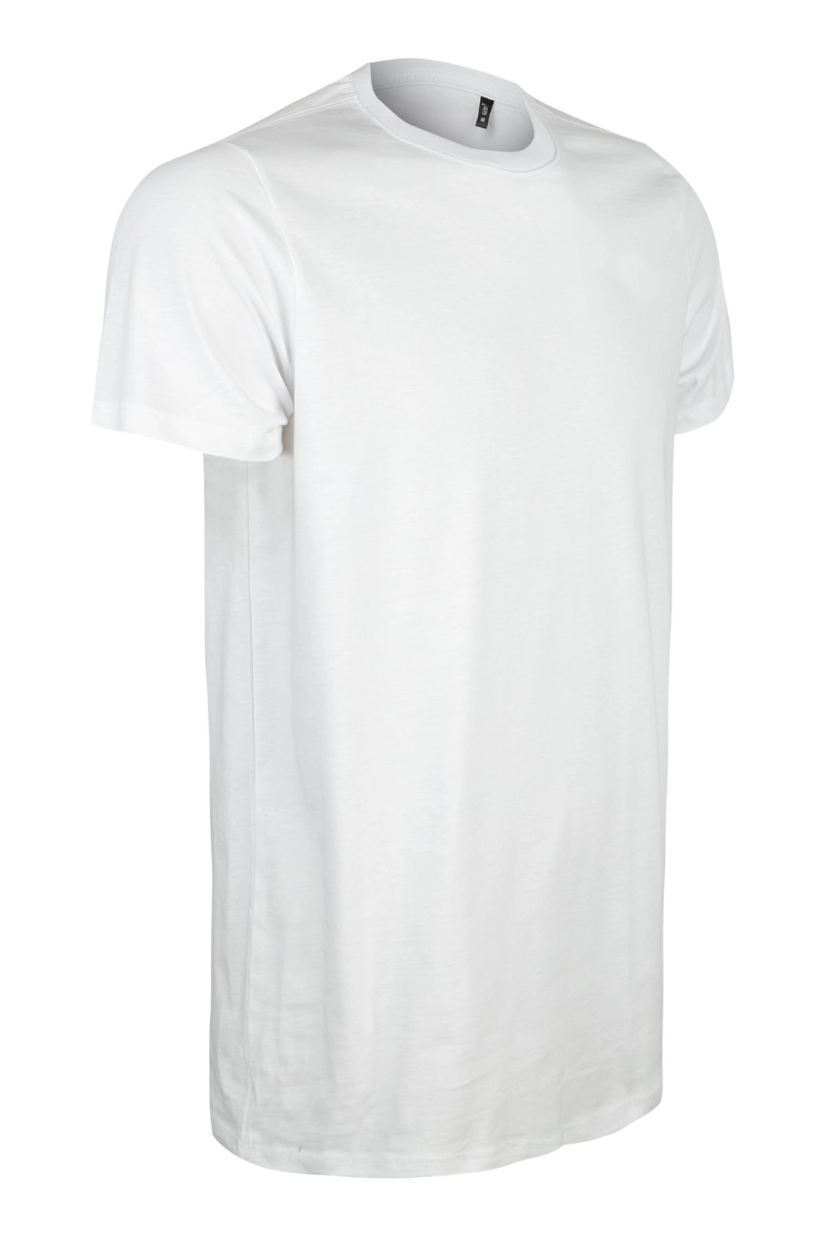 Premium Pamuk Likralı Basic Tişört Rahat Kalıp Unisex Günlük Spor T-Shirt Beyaz