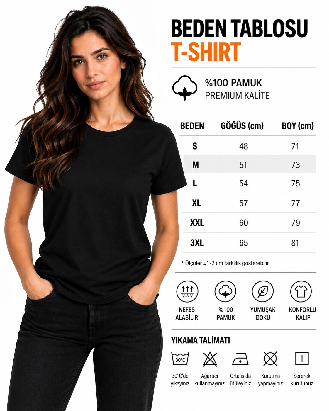 Etifa Atatürk İmzalı Beyaz Premium Unisex %100 Pamuk Siyah Baskılı Tişört