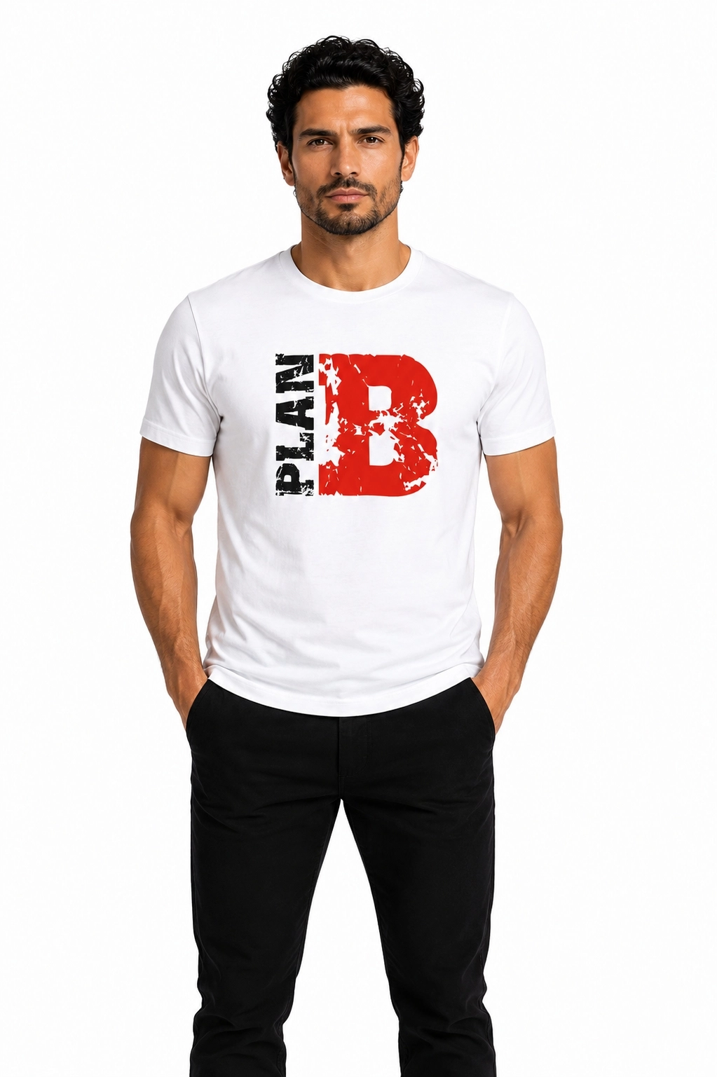 Etifa Plan B Premium Unisex Tişört %100 Pamuk Modern Beyaz Tişört
