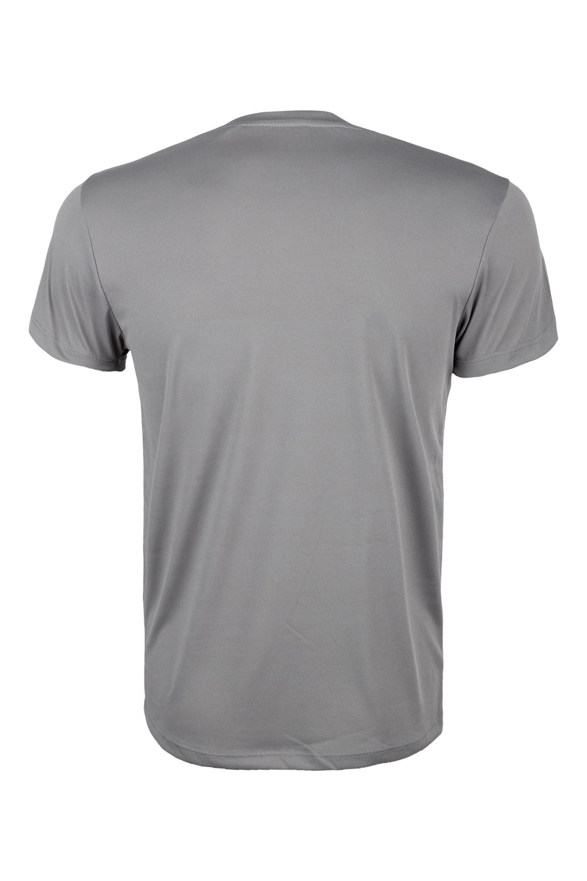 Premium Pamuk Likralı Basic Tişört Rahat Kalıp Unisex Günlük Spor T-Shirt Füme