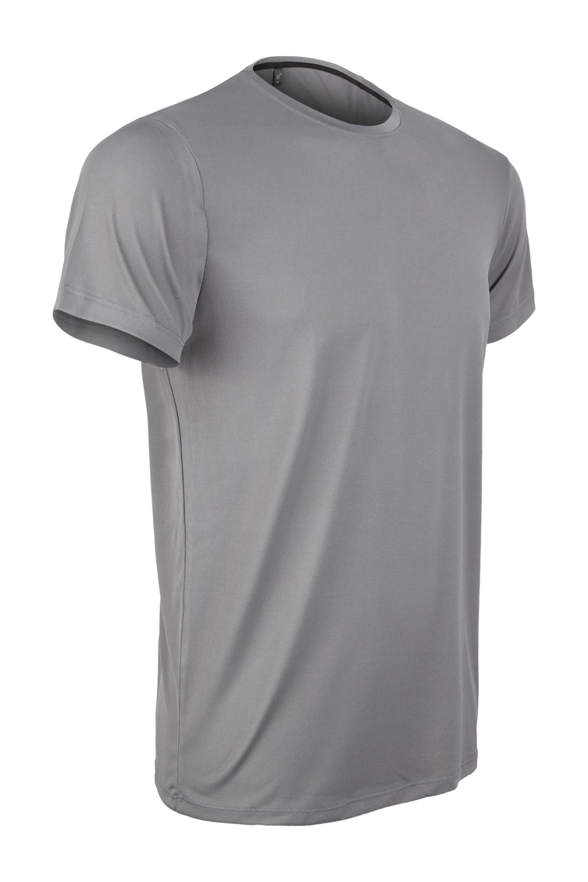 Premium Pamuk Likralı Basic Tişört Rahat Kalıp Unisex Günlük Spor T-Shirt Füme
