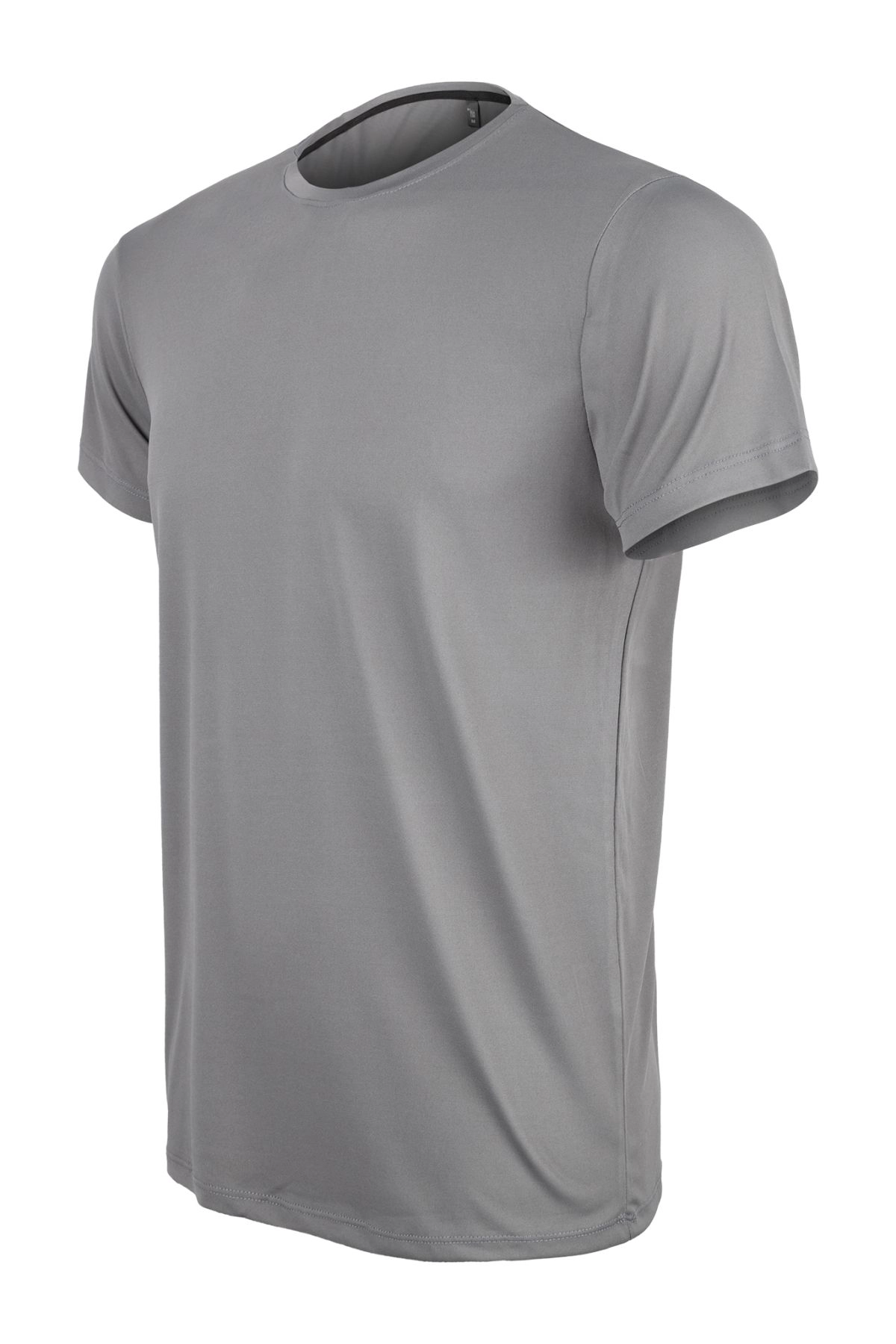 Premium Pamuk Likralı Basic Tişört Rahat Kalıp Unisex Günlük Spor T-Shirt Füme