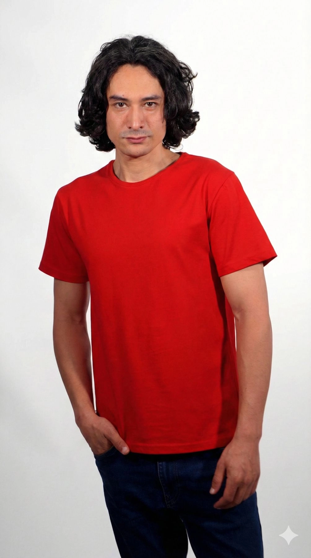 %100 Pamuk Basic Tişört Rahat Kalıp Unisex Günlük Spor T-Shirt Kırmızı