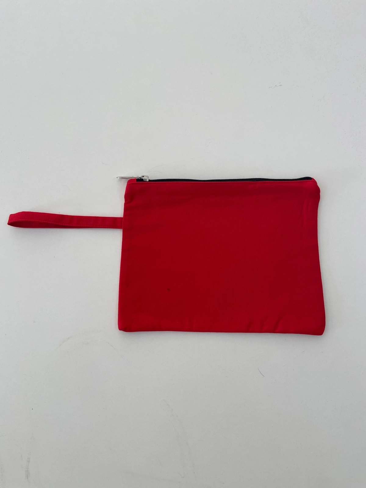 Kanvas Clutch Çanta Astarlı Dayanıklı Fermuarlı Günlük Kullanım Kadın El Çantası Organizer Çanta Kırmızı