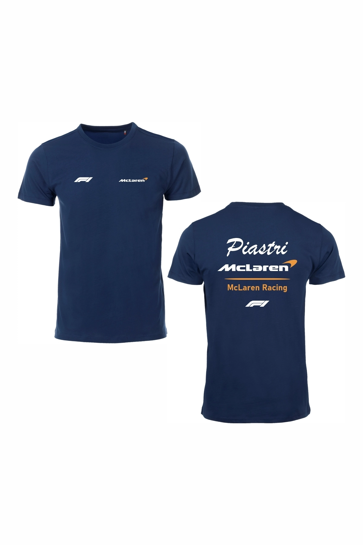 Unisex Lacivert %100 Pamuk Regular Fit Tişört – McLaren Baskılı,  Günlük & Spor T-Shirt