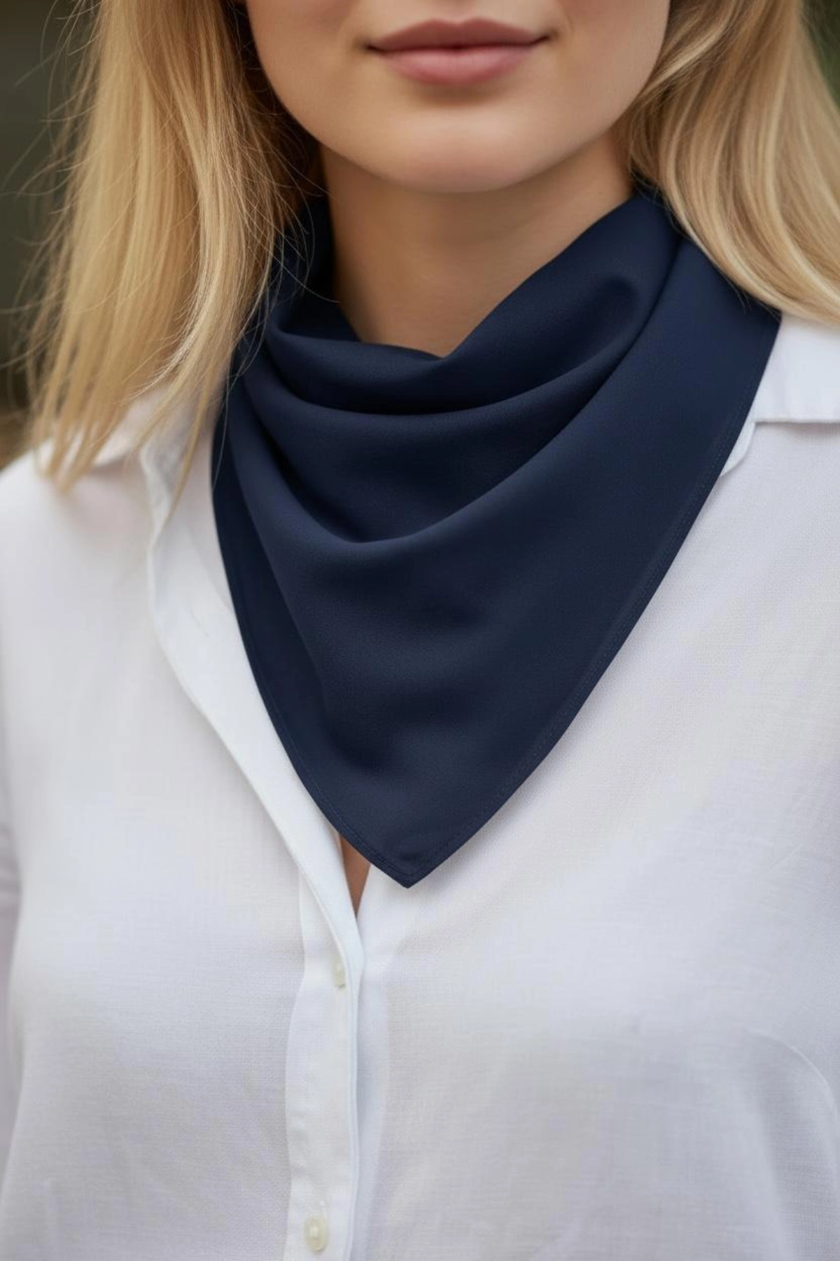 Üçgen Bandana Fular Bone Mutfak ve Aşçı Bone Likralı Soft Lacivert