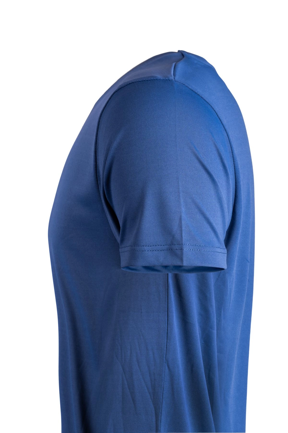 Premium Pamuk Likralı Basic Tişört Rahat Kalıp Unisex Günlük Spor T-Shirt Lacivert
