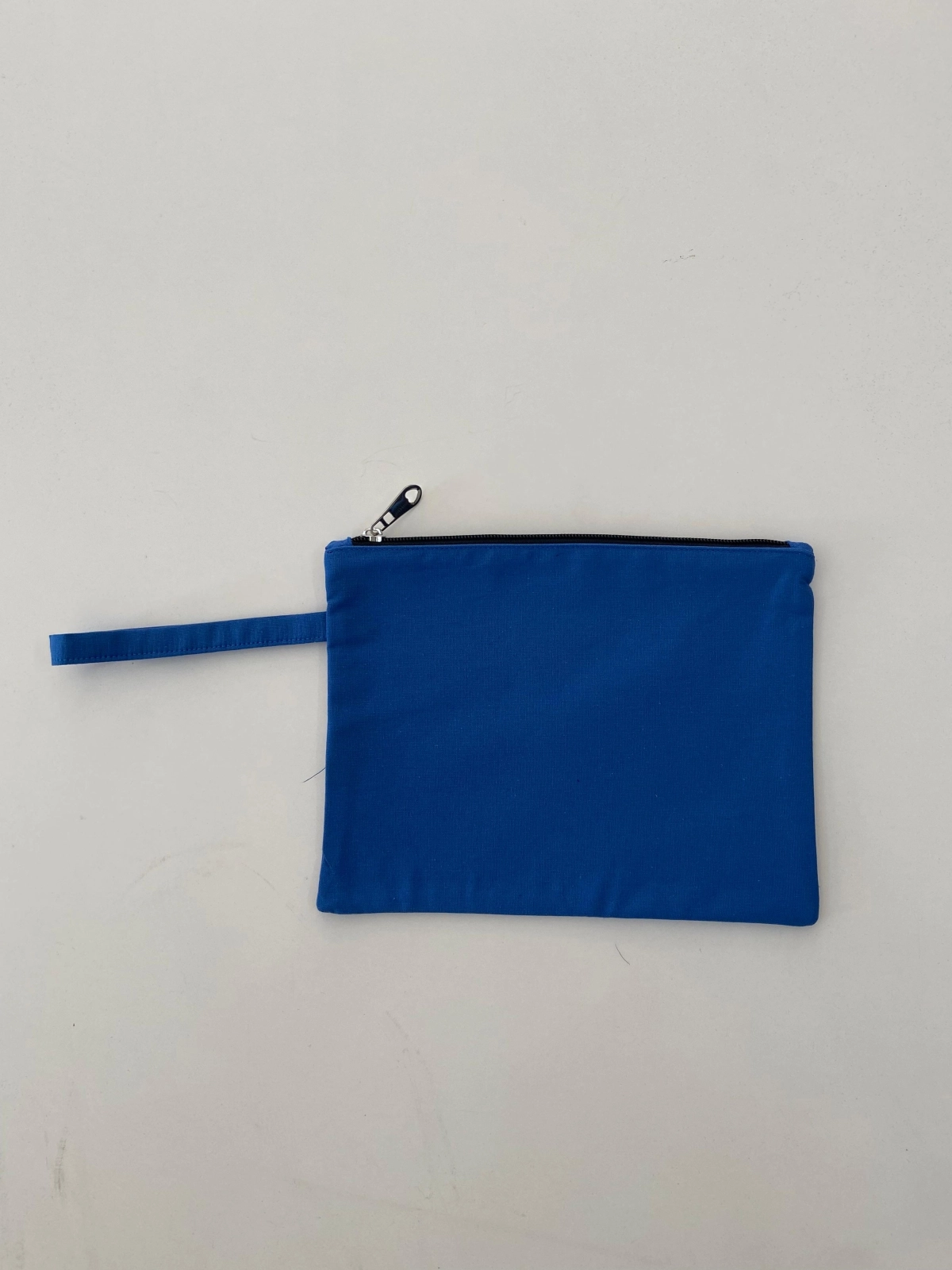 Kanvas Clutch Çanta Astarlı Dayanıklı Fermuarlı Günlük Kullanım Kadın El Çantası Organizer Çanta Mavi