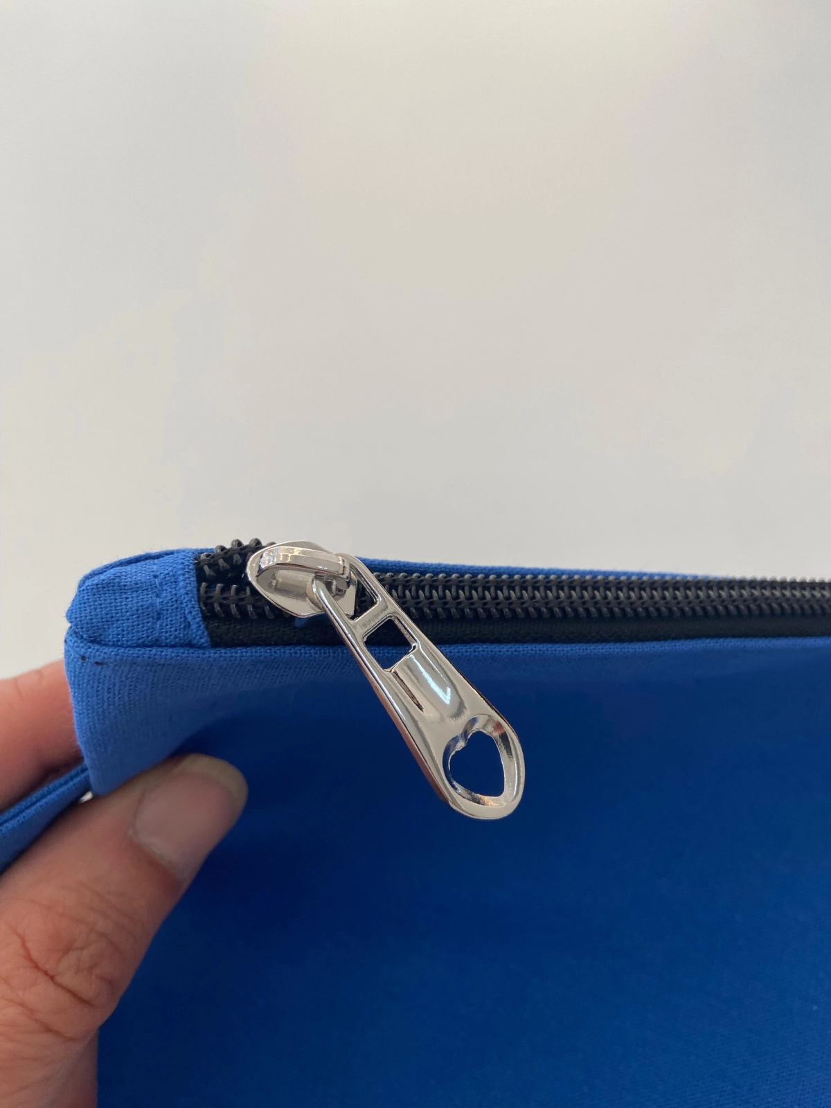 Kanvas Clutch Çanta Astarlı Dayanıklı Fermuarlı Günlük Kullanım Kadın El Çantası Organizer Çanta Mavi