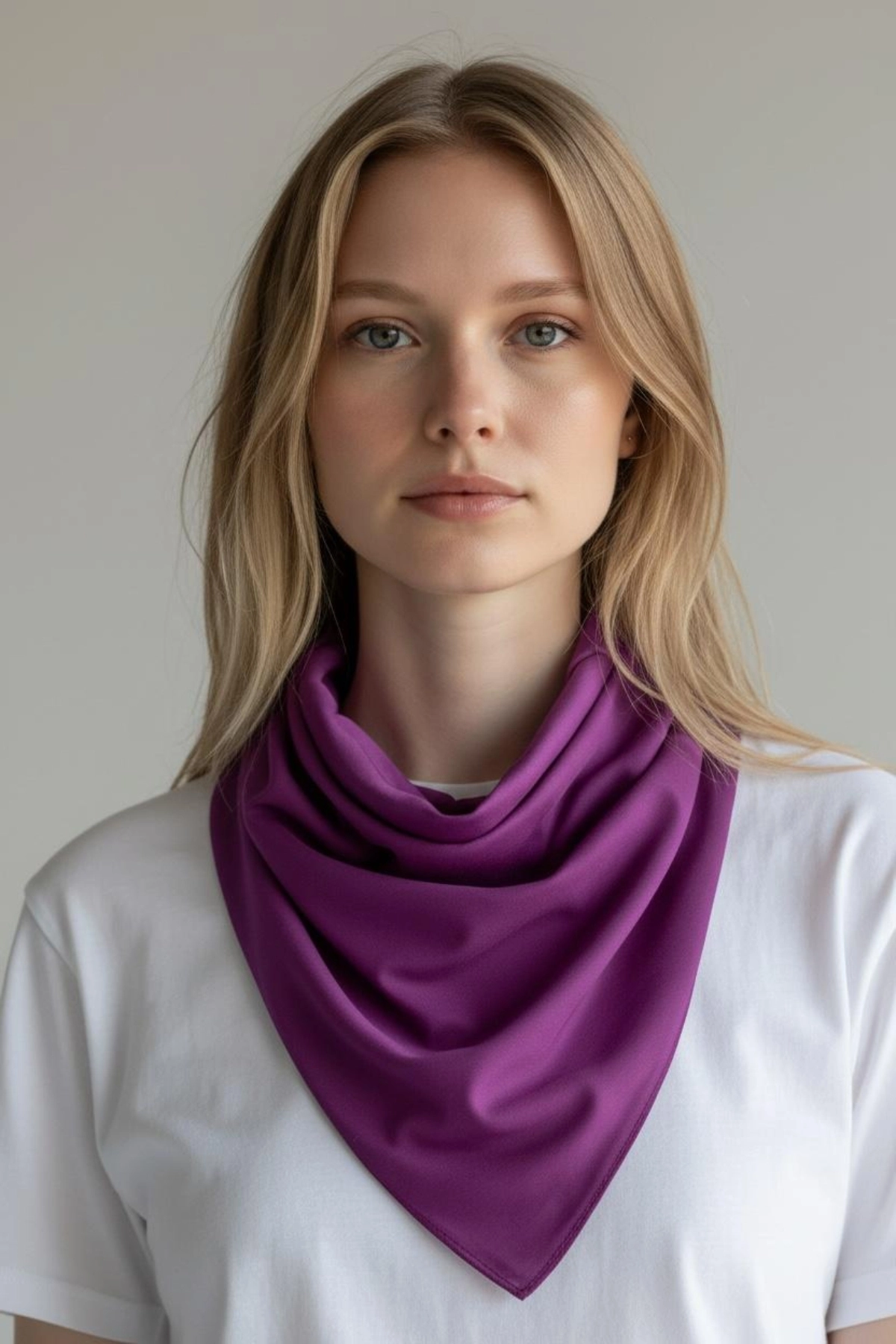 Üçgen Bandana Fular Bone Mutfak ve Aşçı Bone Likralı Soft Mor