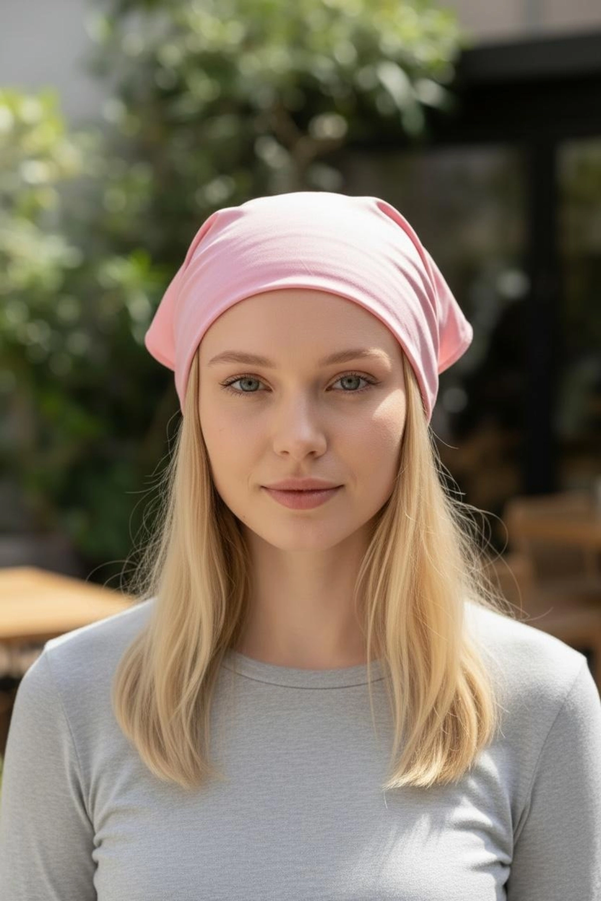 Üçgen Bandana Fular Bone Mutfak ve Aşçı Bone Likralı Soft Pembe