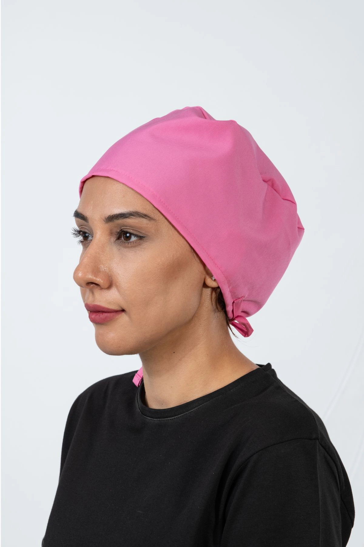 Lastikli Bone Nefes Alabilen Hafif Konforlu Profesyonel Mutfak ve Aşçı Bone Pembe