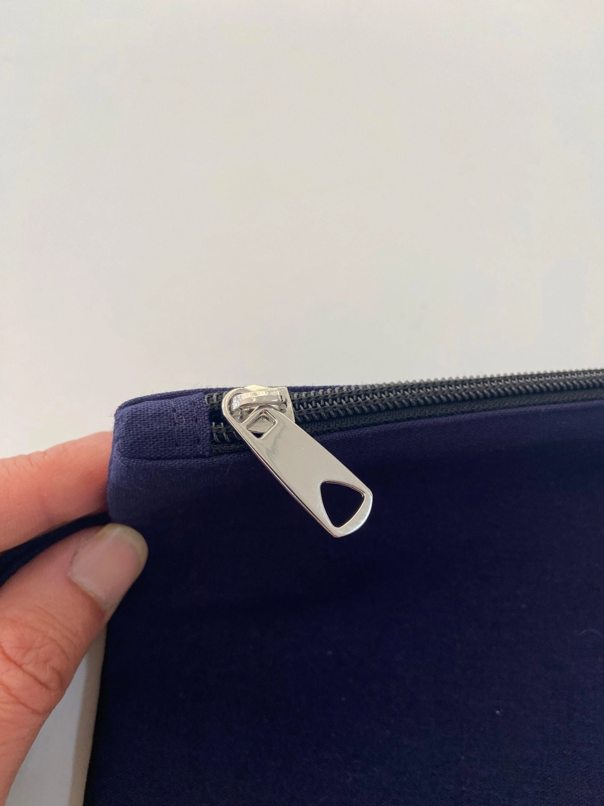 Kanvas Clutch Çanta Astarlı Dayanıklı Fermuarlı Günlük Kullanım Kadın El Çantası Organizer Çanta Lacivert