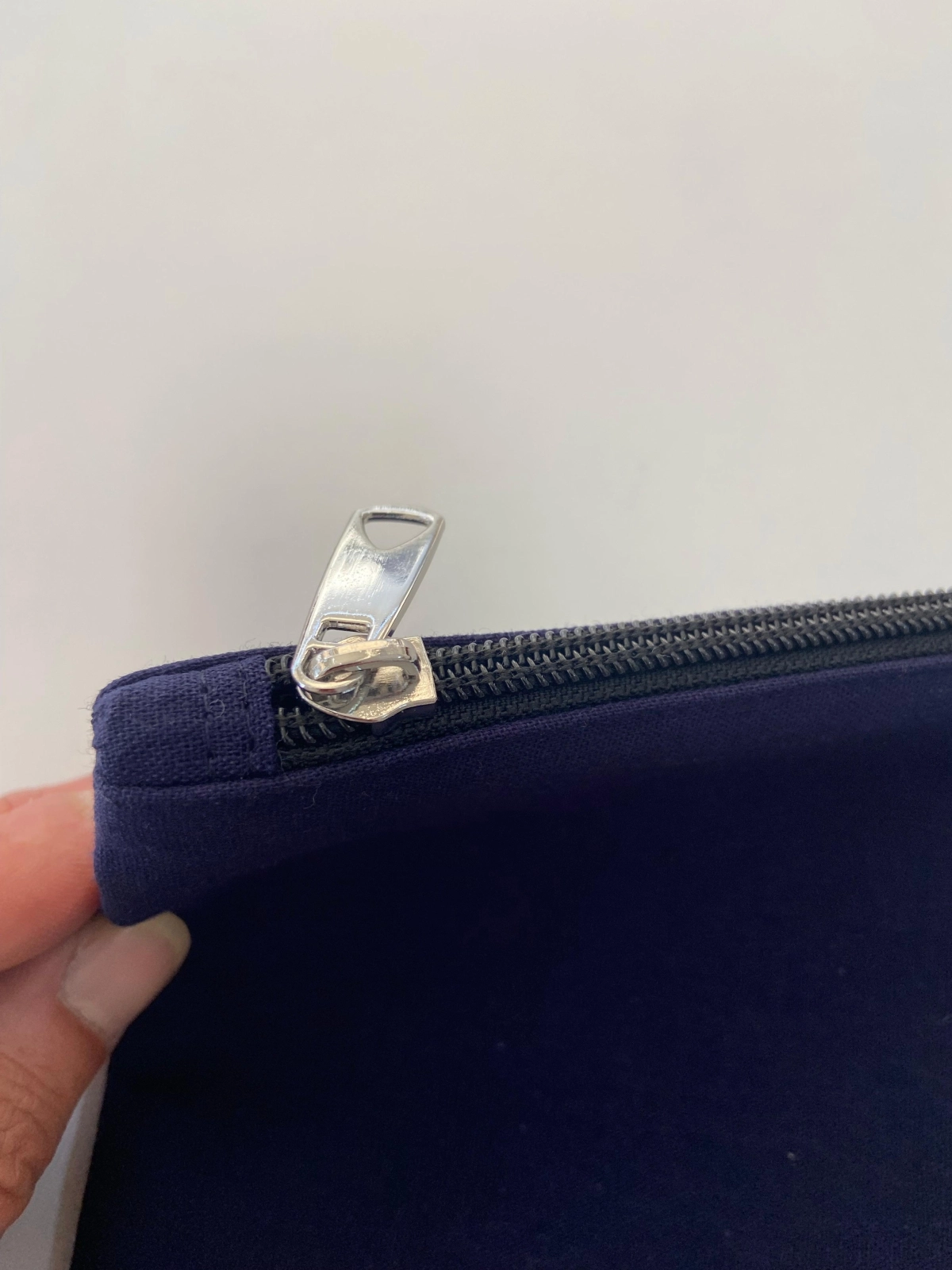 Kanvas Clutch Çanta Astarlı Dayanıklı Fermuarlı Günlük Kullanım Kadın El Çantası Organizer Çanta Lacivert