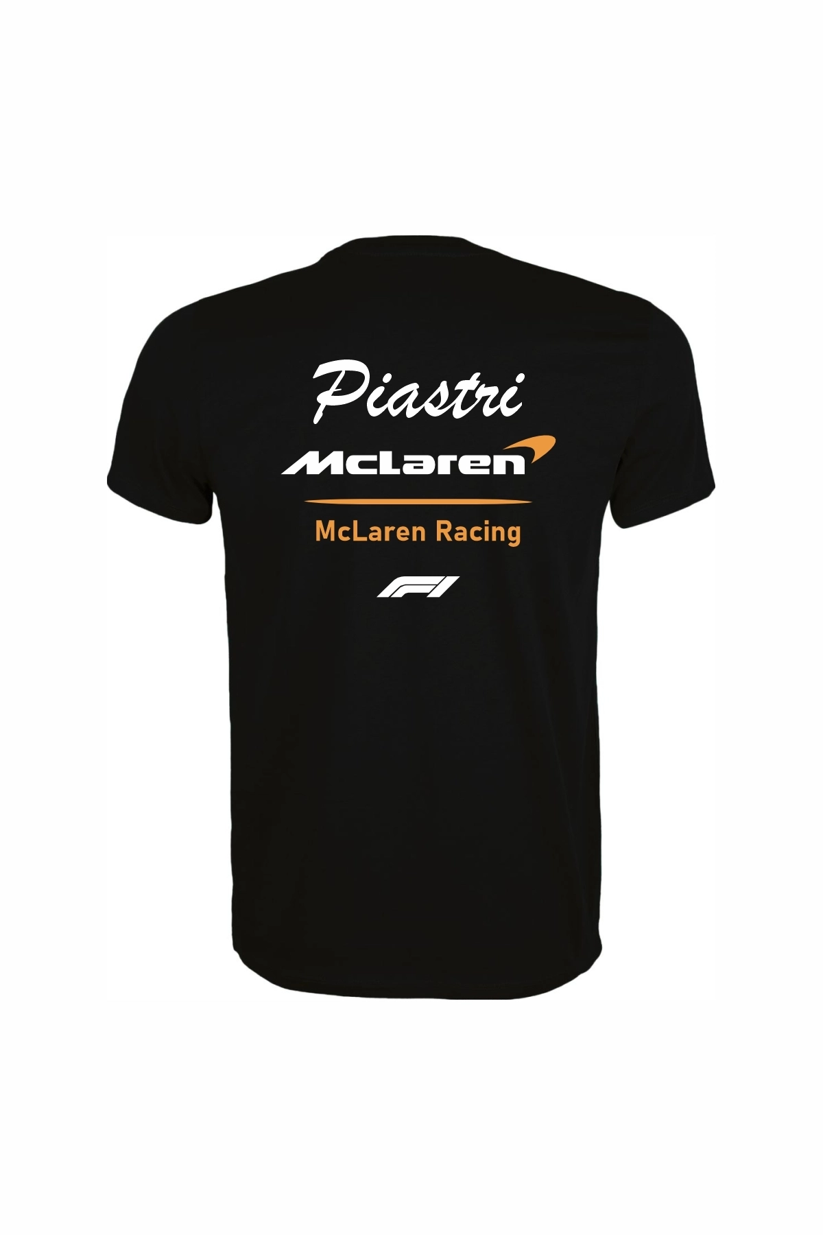 Unisex Siyah %100 Pamuk Regular Fit Tişört – McLaren Baskılı,  Günlük & Spor T-Shirt