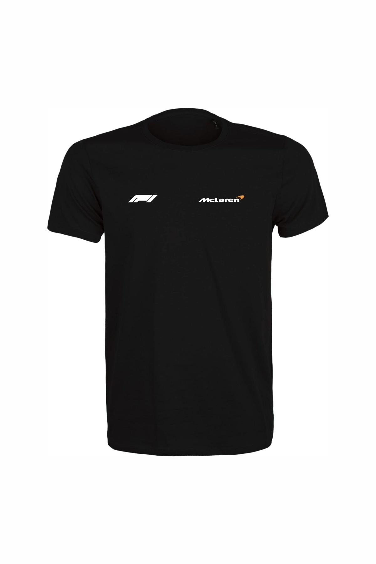 Unisex Siyah %100 Pamuk Regular Fit Tişört – McLaren Baskılı,  Günlük & Spor T-Shirt