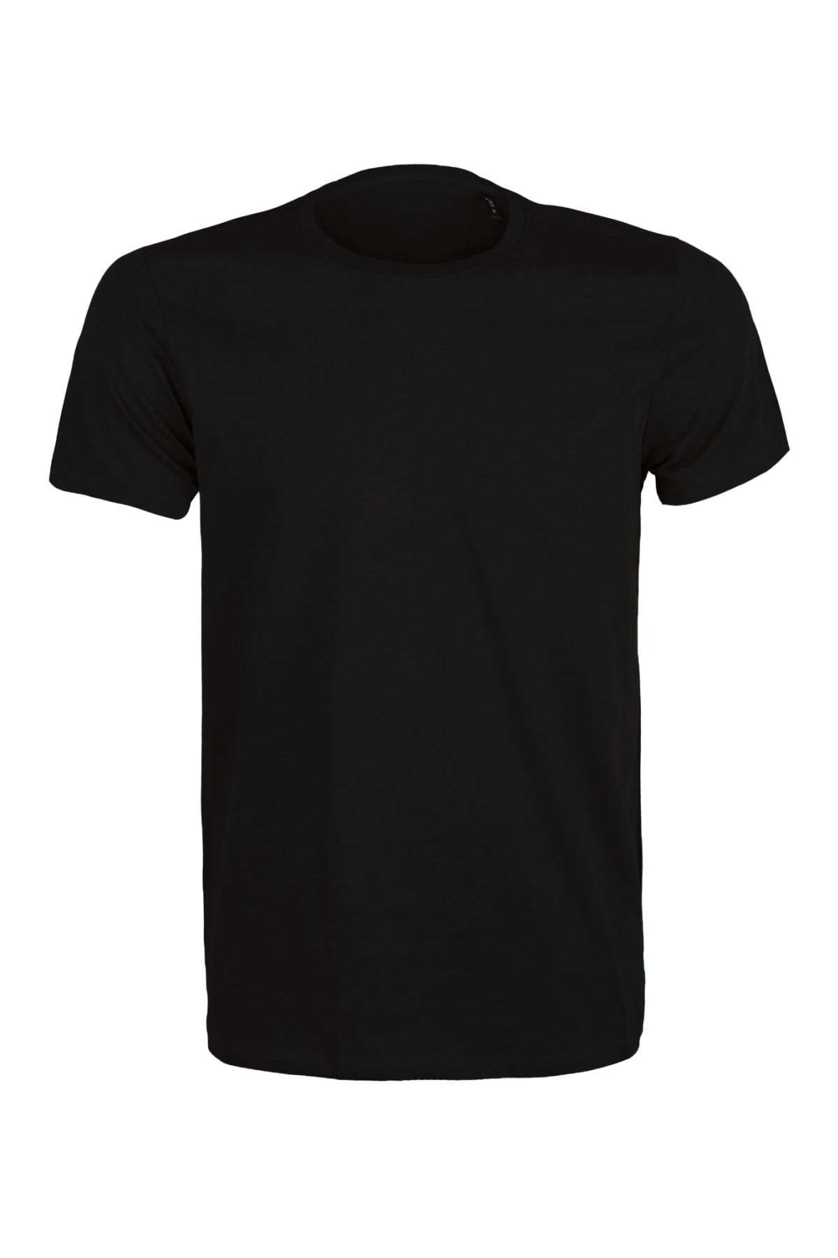 Premium Pamuk Likralı Basic Tişört Rahat Kalıp Unisex Günlük Spor T-Shirt Siyah