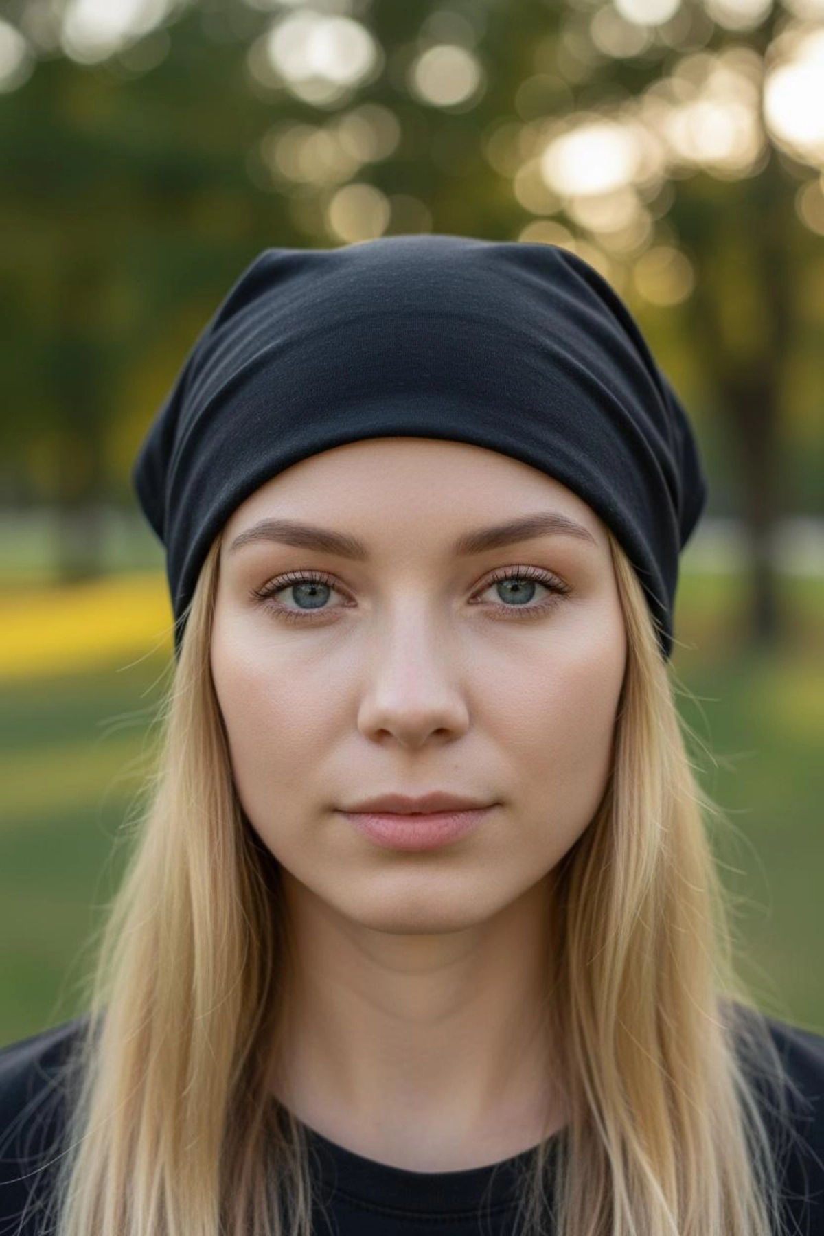Üçgen Bandana Fular Bone Mutfak ve Aşçı Bone Likralı Soft Siyah