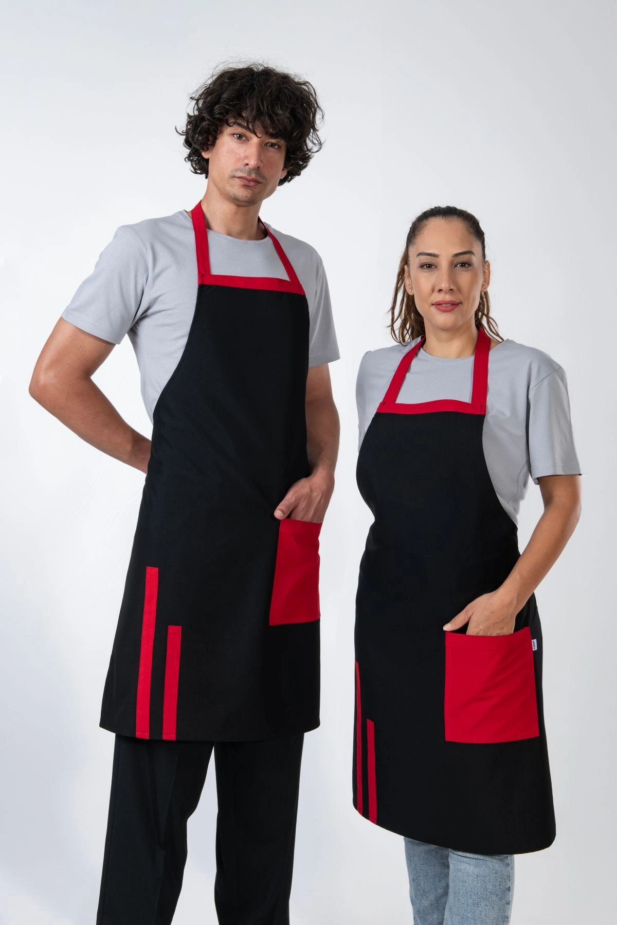 Efes Model Mutfak Önlüğü Leke Tutmaz Profesyonel Aşçı ve Şef Önlüğü Siyah