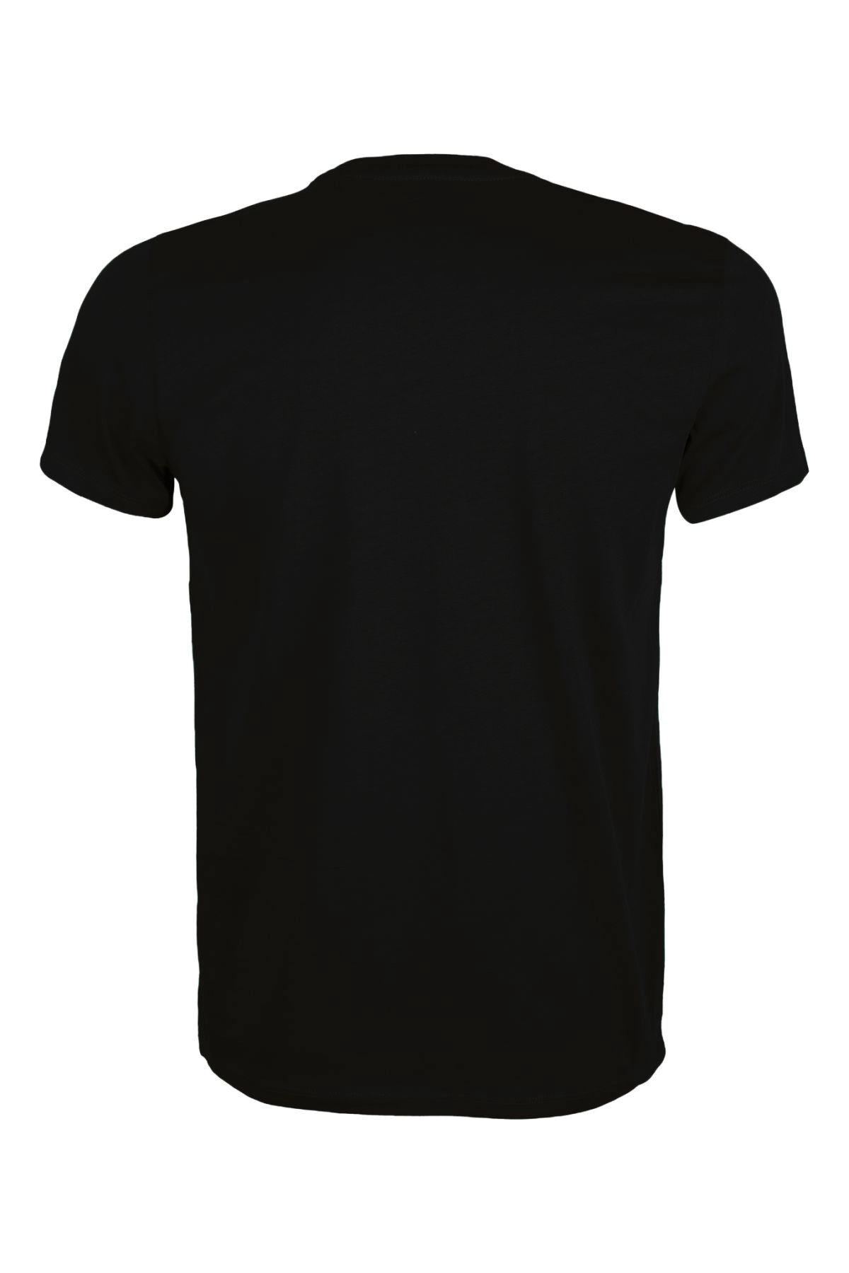 Premium Pamuk Likralı Basic Tişört Rahat Kalıp Unisex Günlük Spor T-Shirt Siyah