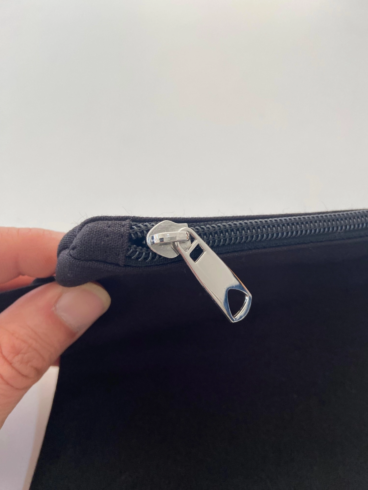 Kanvas Clutch Çanta Astarlı Dayanıklı Fermuarlı Günlük Kullanım Kadın El Çantası Organizer Çanta Siyah