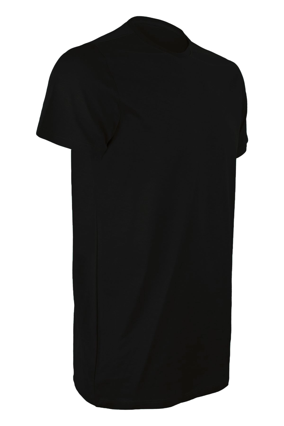 Premium Pamuk Likralı Basic Tişört Rahat Kalıp Unisex Günlük Spor T-Shirt Siyah