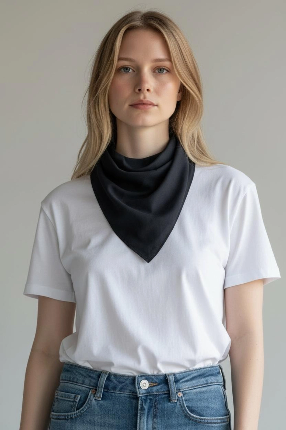 Üçgen Bandana Fular Bone Mutfak ve Aşçı Bone Likralı Soft Siyah