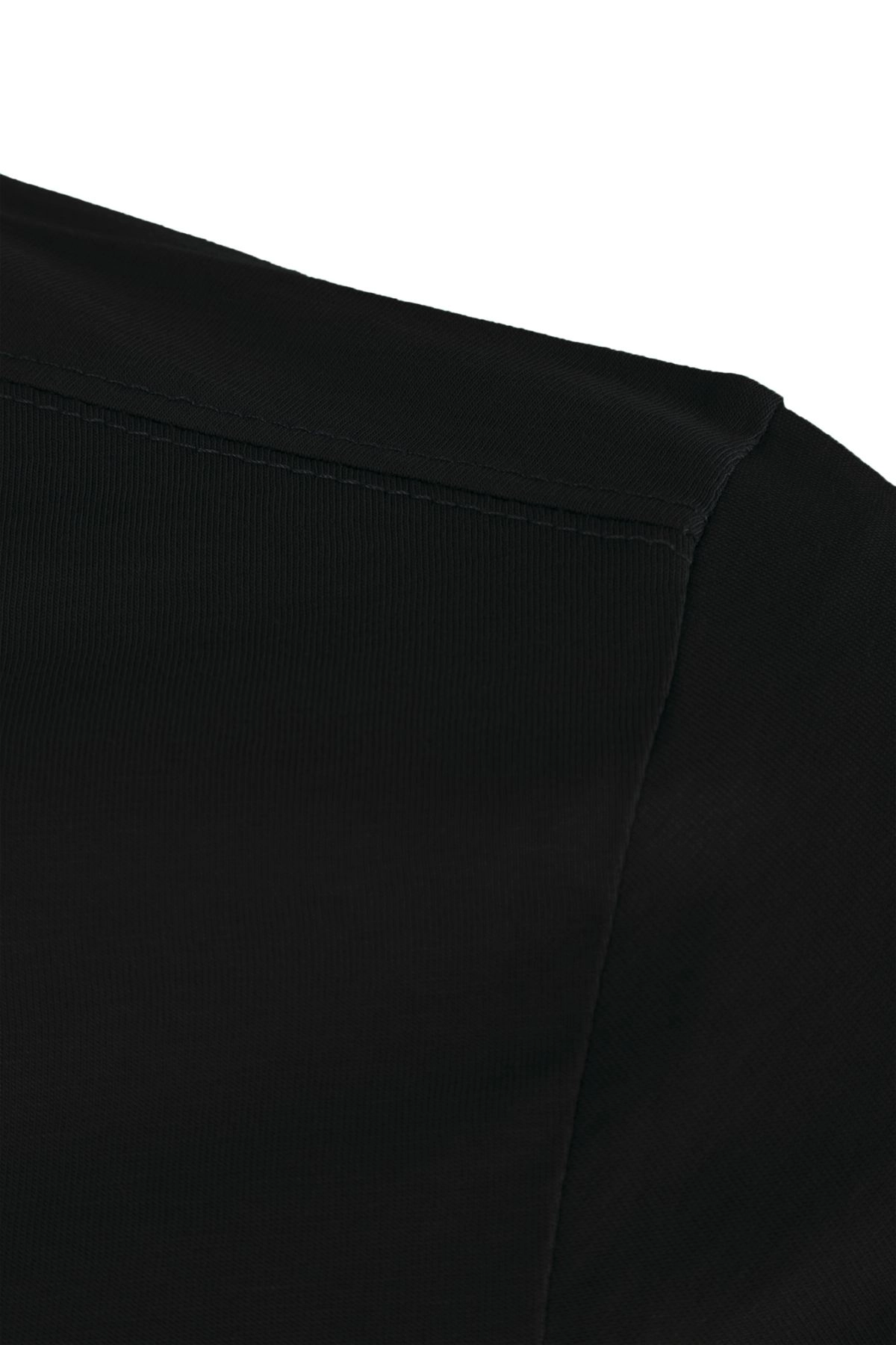 Premium Pamuk Likralı Basic Tişört Rahat Kalıp Unisex Günlük Spor T-Shirt Siyah