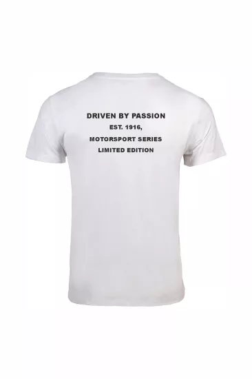 Unisex Beyaz %100 Pamuk Regular Fit Tişört – BMW Baskılı, Günlük & Spor T-Shirt