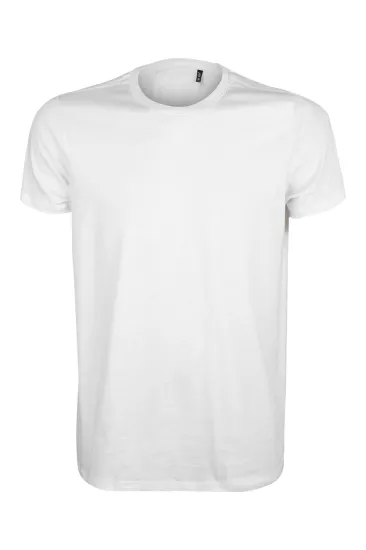 Premium Pamuk Likralı Basic Tişört Rahat Kalıp Unisex Günlük Spor T-Shirt Beyaz
