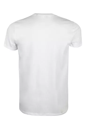 Premium Pamuk Likralı Basic Tişört Rahat Kalıp Unisex Günlük Spor T-Shirt Beyaz