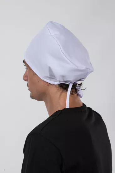Lastikli Bone Nefes Alabilen Hafif Konforlu Profesyonel Mutfak ve Aşçı Bone Beyaz