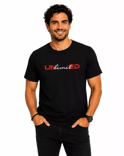 Etifa Unlimited Premium Unisex Tişört %100 Pamuk Modern Siyah Tişört