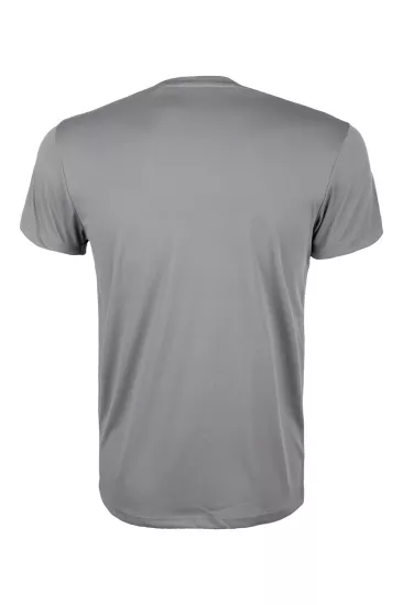 Premium Pamuk Likralı Basic Tişört Rahat Kalıp Unisex Günlük Spor T-Shirt Füme