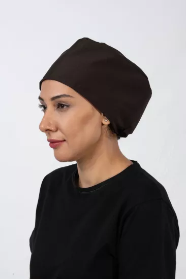 Lastikli Bone Nefes Alabilen Hafif Konforlu Profesyonel Mutfak ve Aşçı Bone Kahverengi