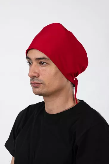 Lastikli Bone Nefes Alabilen Hafif Konforlu Profesyonel Mutfak ve Aşçı Bone Kırmızı