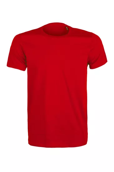 Premium Pamuk Likralı Basic Tişört Rahat Kalıp Unisex Günlük Spor T-Shirt Kırmızı