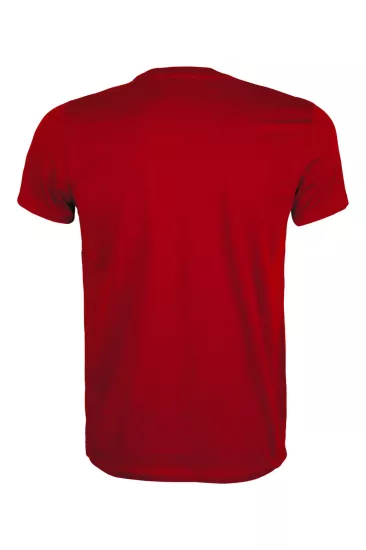 Premium Pamuk Likralı Basic Tişört Rahat Kalıp Unisex Günlük Spor T-Shirt Kırmızı