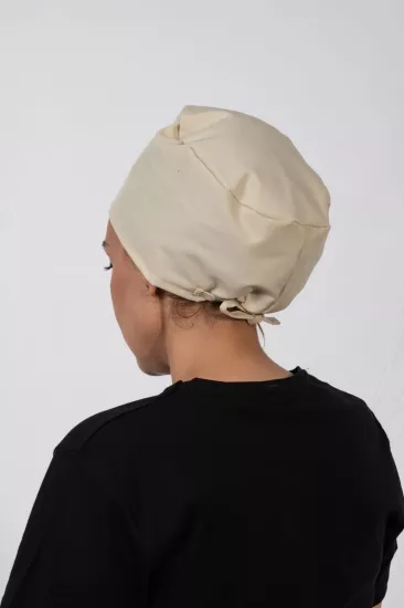 Lastikli Bone Nefes Alabilen Hafif Konforlu Profesyonel Mutfak ve Aşçı Bone Krem