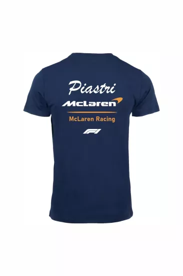 Unisex Lacivert %100 Pamuk Regular Fit Tişört – McLaren Baskılı,  Günlük & Spor T-Shirt