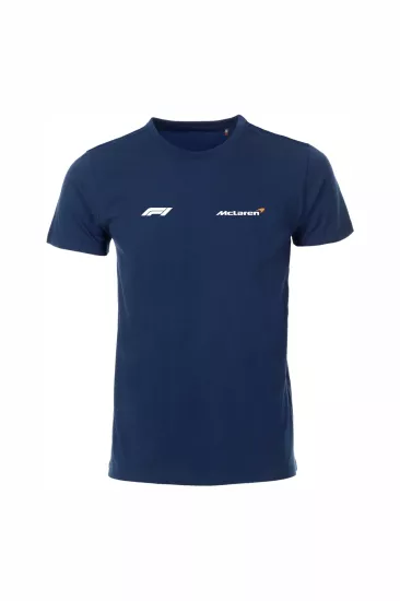 Unisex Lacivert %100 Pamuk Regular Fit Tişört – McLaren Baskılı,  Günlük & Spor T-Shirt