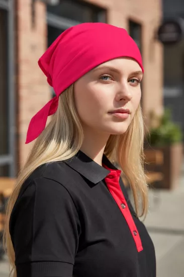 Üçgen Bandana Fular Bone Mutfak ve Aşçı Bone Likralı Soft Nar Kırmızı