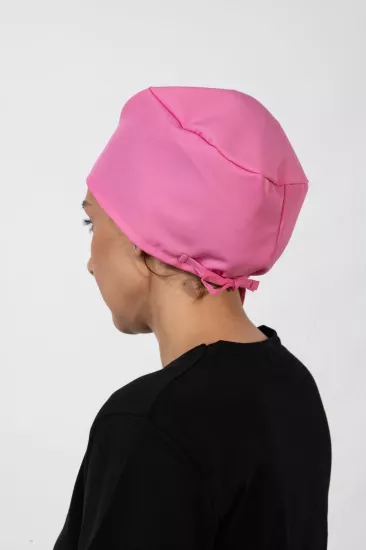Lastikli Bone Nefes Alabilen Hafif Konforlu Profesyonel Mutfak ve Aşçı Bone Pembe