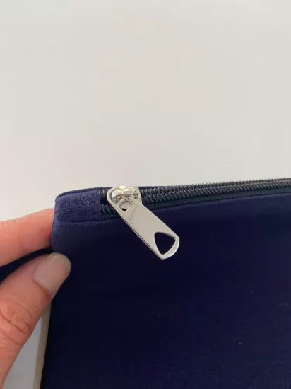 Kanvas Clutch Çanta Astarlı Dayanıklı Fermuarlı Günlük Kullanım Kadın El Çantası Organizer Çanta Lacivert