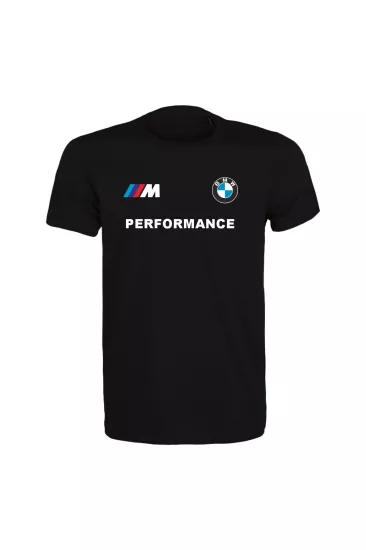Unisex Siyah %100 Pamuk Regular Fit Tişört – BMW Baskılı, Günlük & Spor T-Shirt