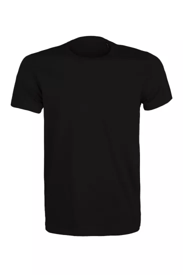 Premium Pamuk Likralı Basic Tişört Rahat Kalıp Unisex Günlük Spor T-Shirt Siyah