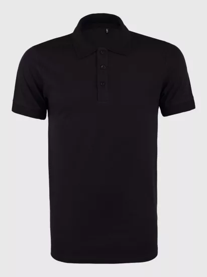Polo Yaka Tişört  Rahat Kalıp Nefes Alabilen Erkek Polo T-Shirt Siyah